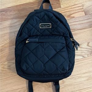 Marc Jacobs black quilted fabric backpack